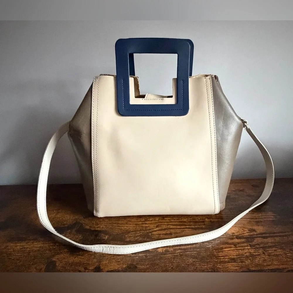 Vintage Vera Pelle Italian Leather Colorblock Tote – Made in Italy - Picture 2 of 11